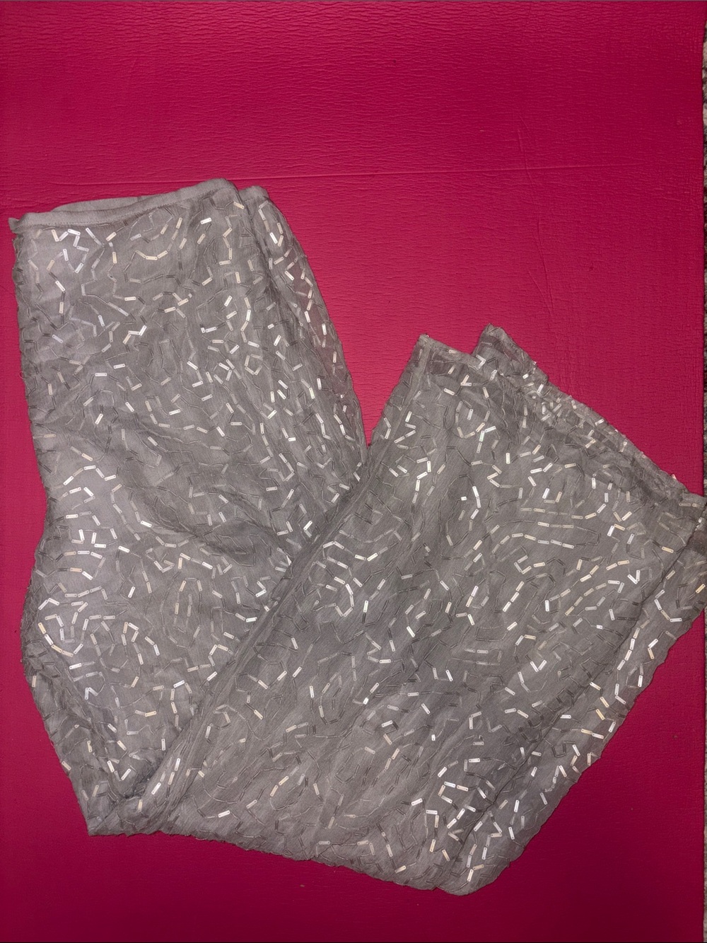 Vintage Gray Beaded Straight-Leg pants